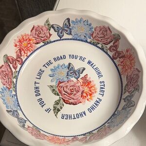 DOLLY PARTON 10” PIE CERAMIC DISH WITH-Inspirational Quote